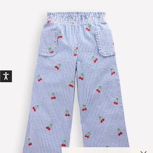 Mini Boden Blue and Red seersucker with Cherry Print